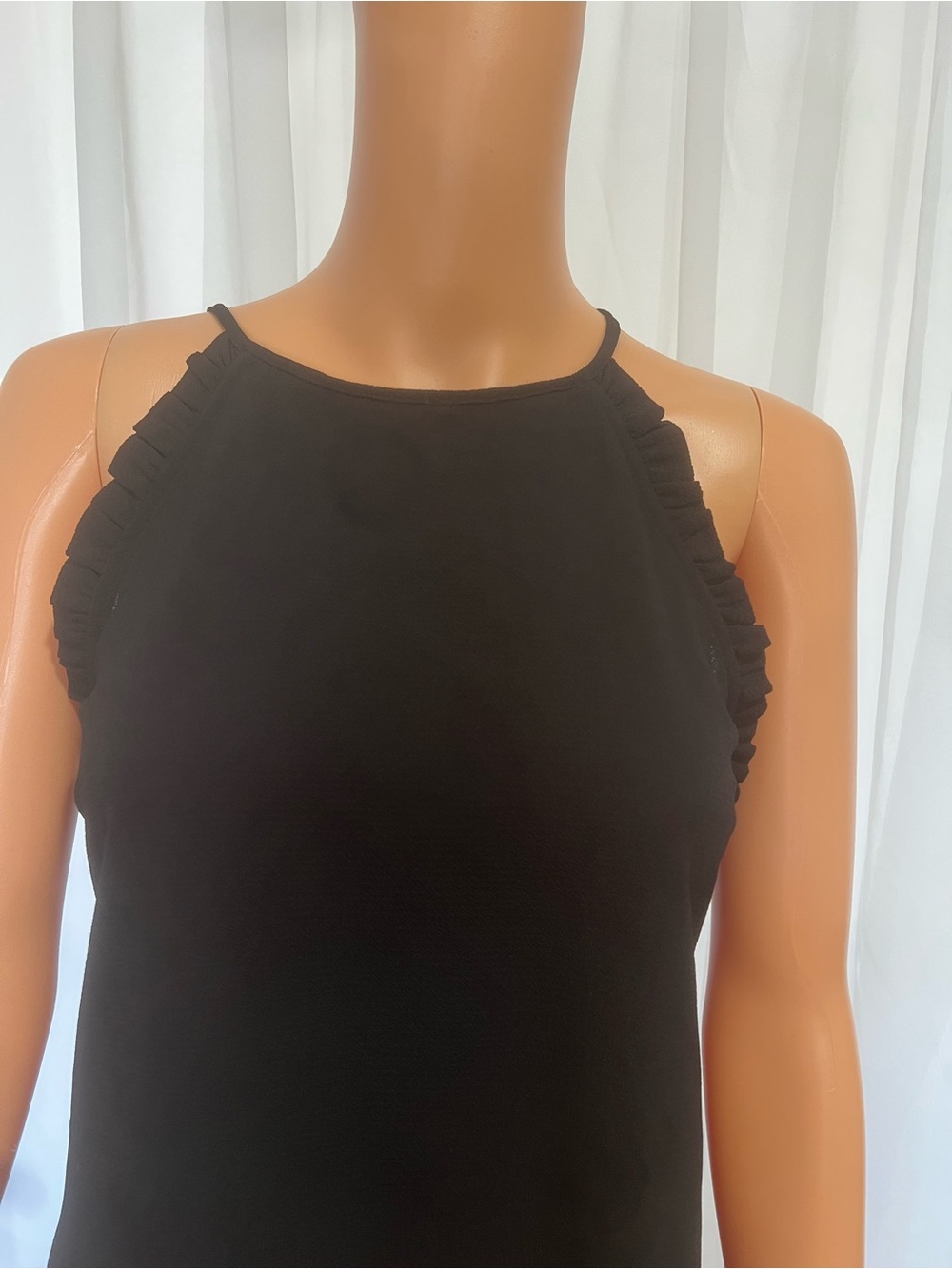 Candie's Black Ruffle-Trim Halter Cami - Picture 2 of 4